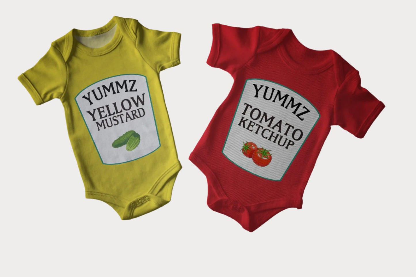 Twin Onesies - Mustard & Ketchup